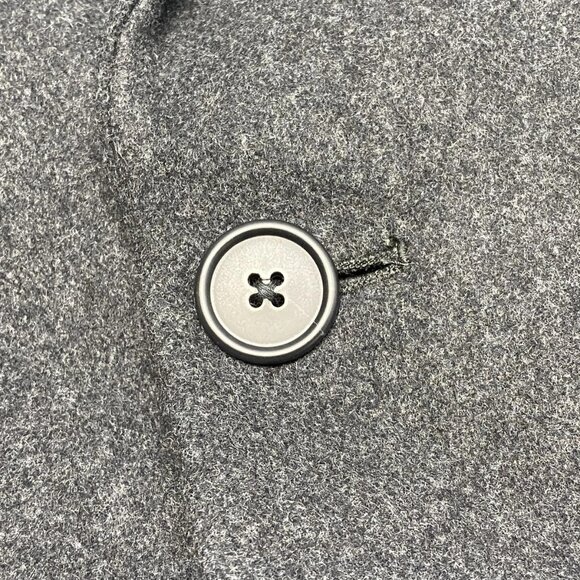 NEW THEORY Men’s Monroe Wool Melton Single-Breasted Coat Grey Melange Size S - Picture 4 of 12